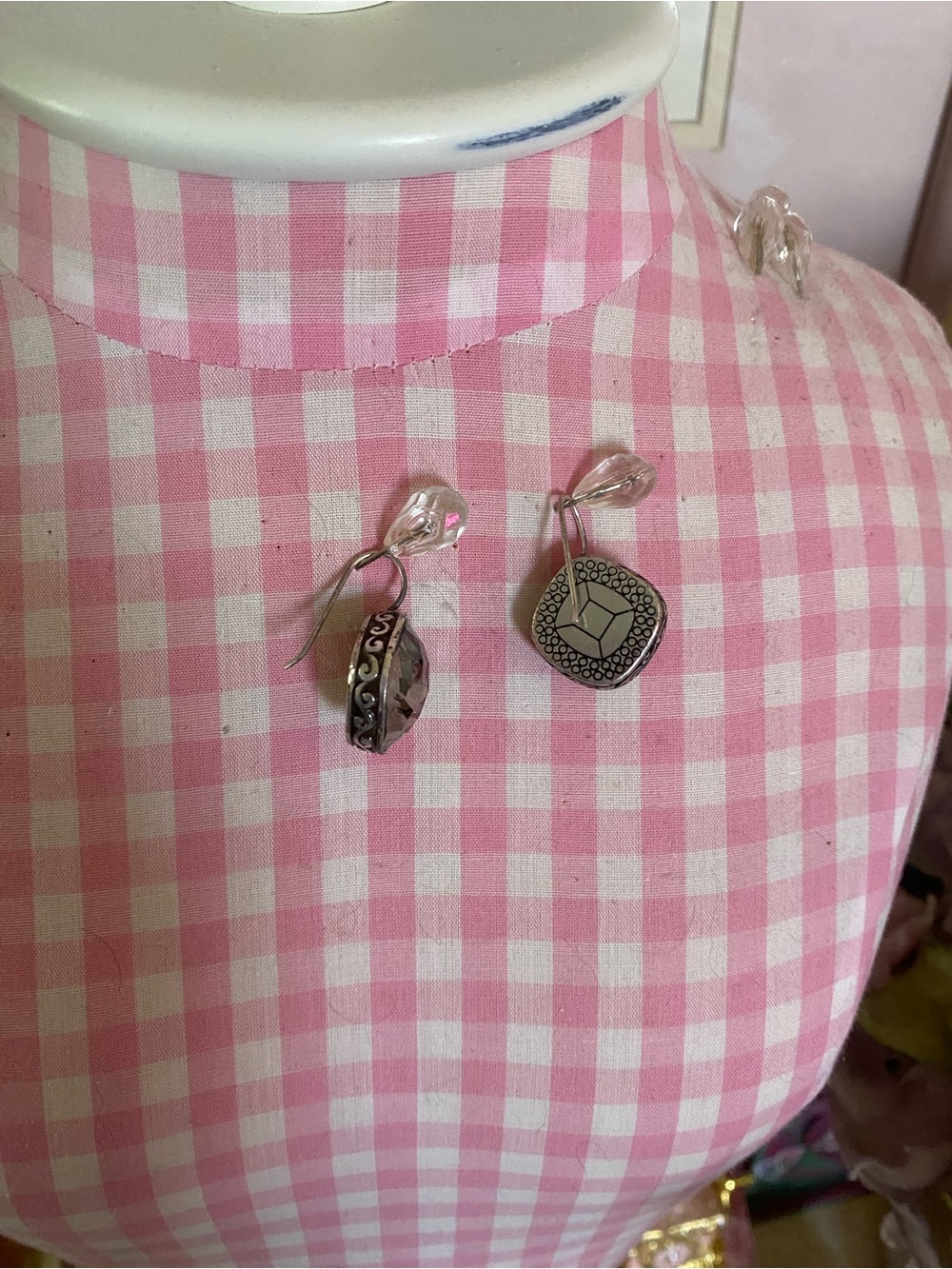 Brighton Silver Tone Dangle Earrings with Clear Crystals